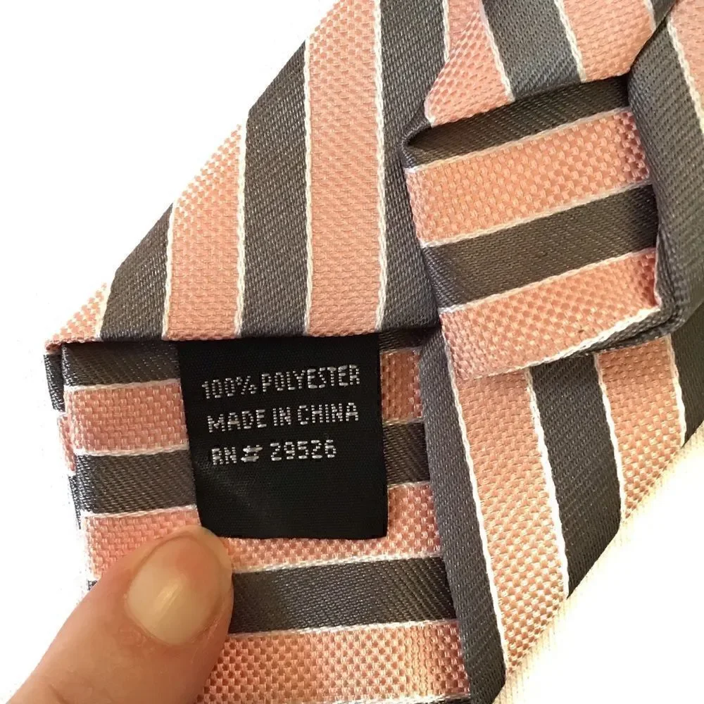 Striped Polyester Clip On Tie